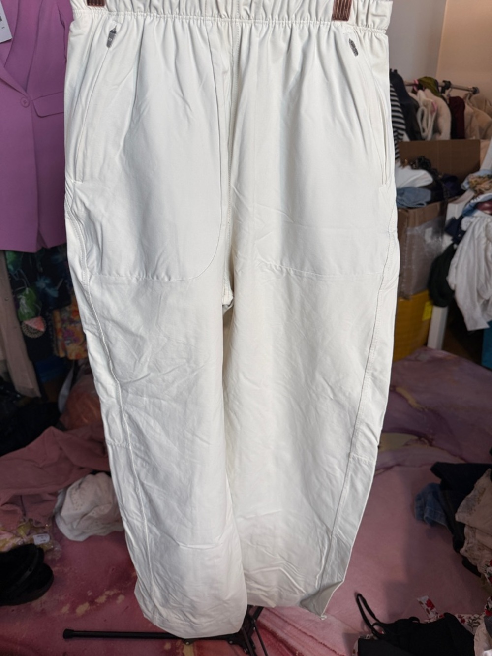 lululemon athletica Cream Elastic-Waist Track Pants - Picture 3 of 9